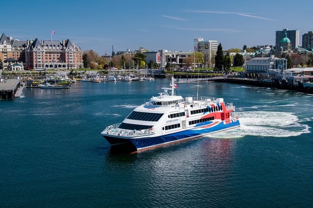 Victoria Clipper V in Victoria, BC's Inner Harbor. 